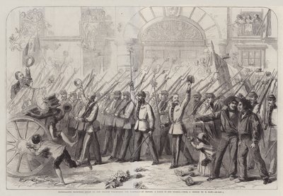 Accoglienza entusiasta data ai volontari britannici per Garibaldi a Napoli, una scena nel Toledo da Thomas Nast